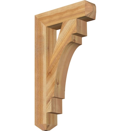 Ekena Millwork Merced Craftsman Rough Sawn Bracket, Western Red Cedar, 4"W x 18"D x 30"H BKT04X18X30MRC04RWR